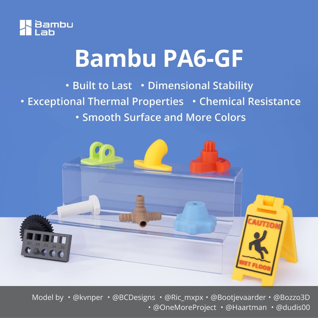 3D Printing Nylon - PA6-GF voor Bambu Lab glasvezelversterkt nylon
