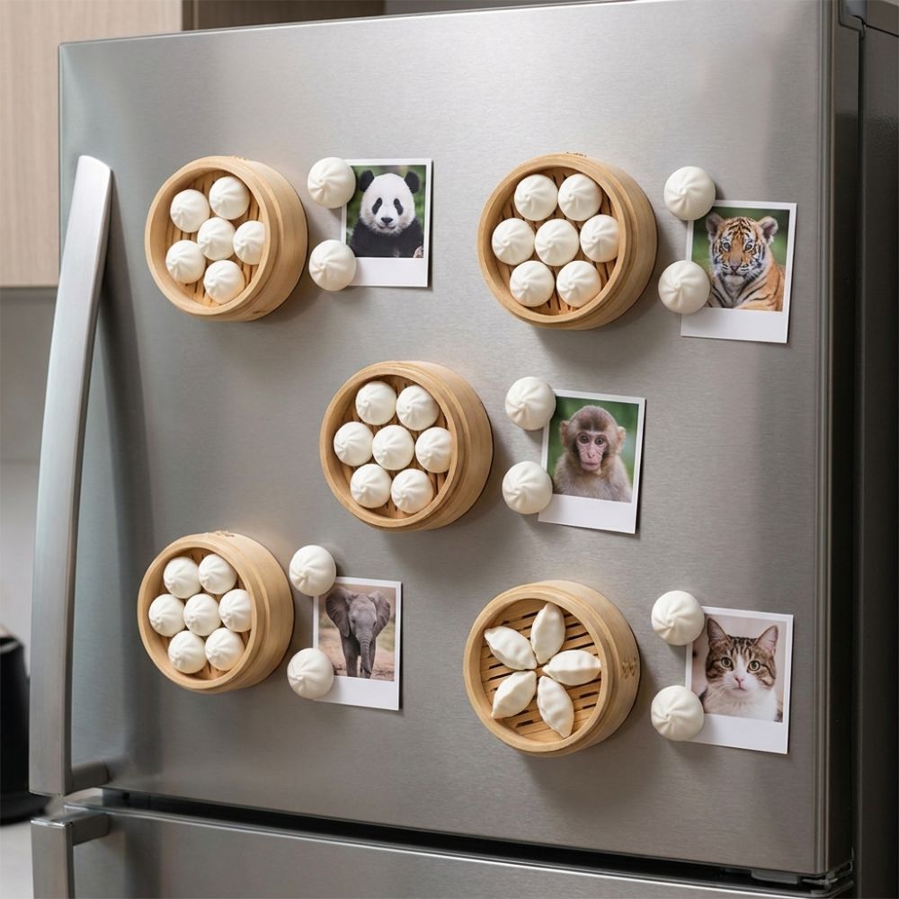 3D Printing Quote - 3D-geprinte broodjes-dumpling koelkastmagneet van plastic, realistisch