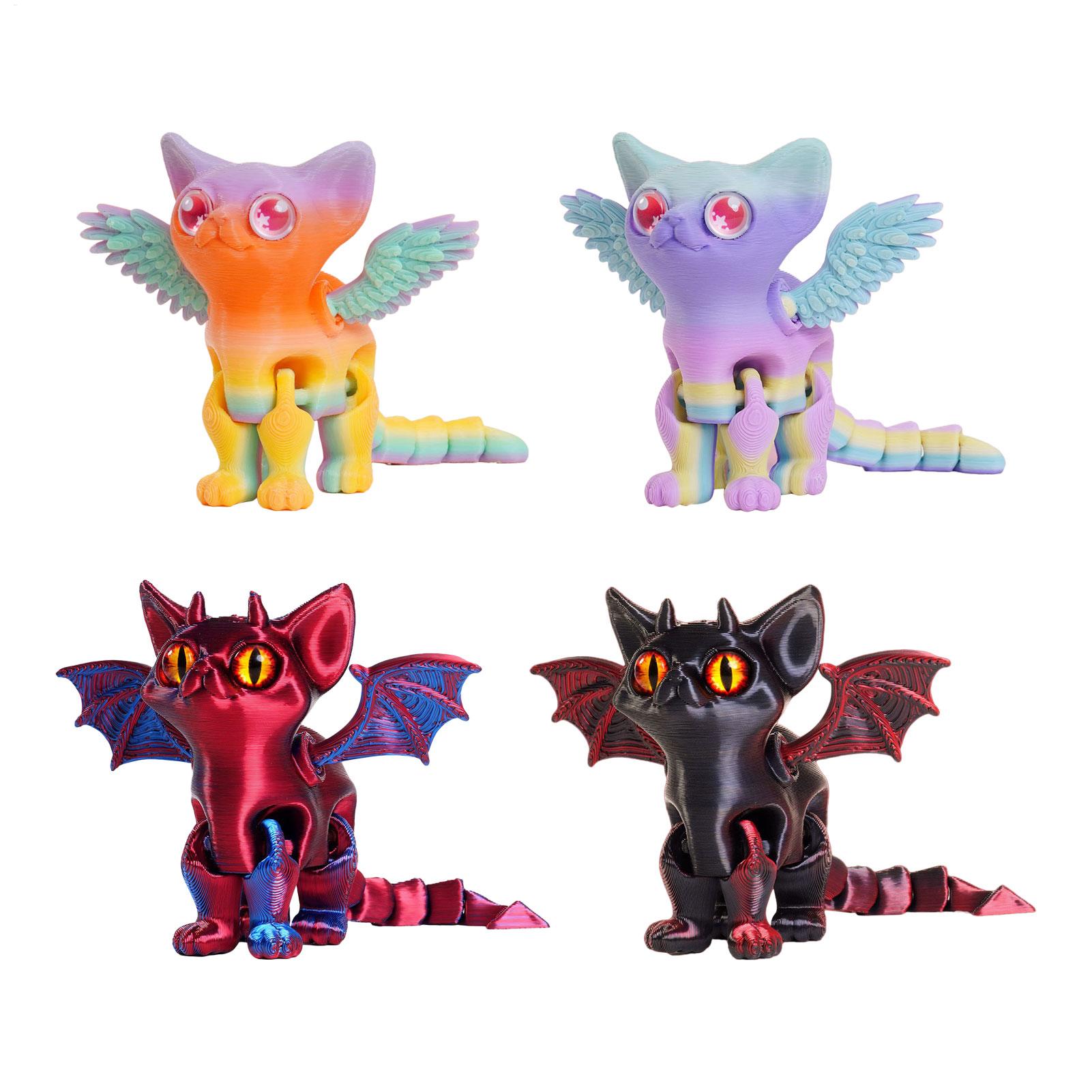 3D Printing Figure - 3D-geprinte dierenfiguur, 3D-geprinte kat, beweegbare ornament