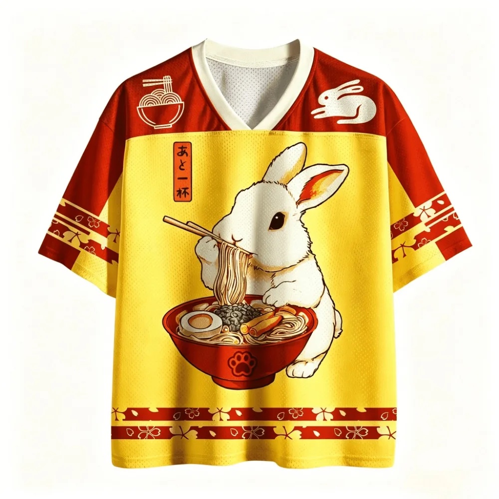 3D Printing Rabbit - 3D schattige T-shirts met ramen-eetend konijnenprint