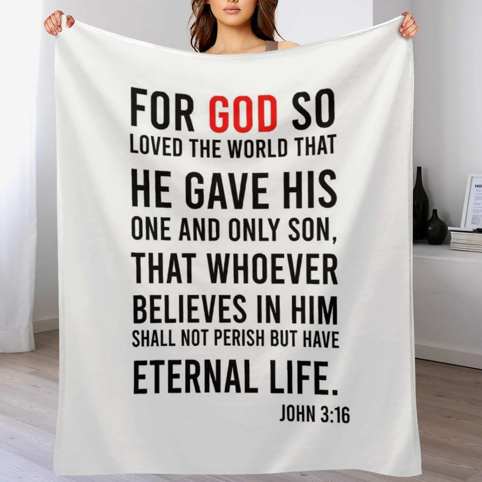 3D Printing Verse - Johannes 3:16 Bijbelvers Dekentje Zachte Pluche