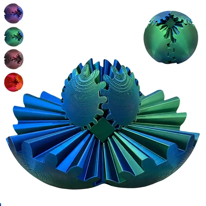 3D Printing Gears - 3D-geprinte uitrustingsbal Spin Ball Wonder Fidget