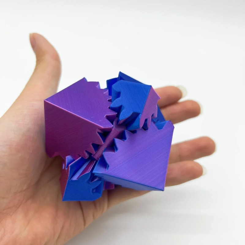 3D Printing Gears - Desktopdecoratie 3D-geprinte kubus speelgoeduitrusting bal stressverlichting