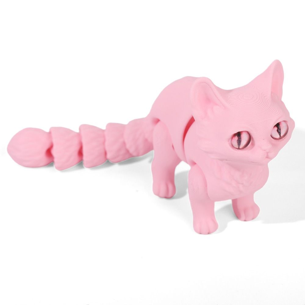 3D Printing Figure - Grote ogen 3D-geprint kattenmodel van plastic,