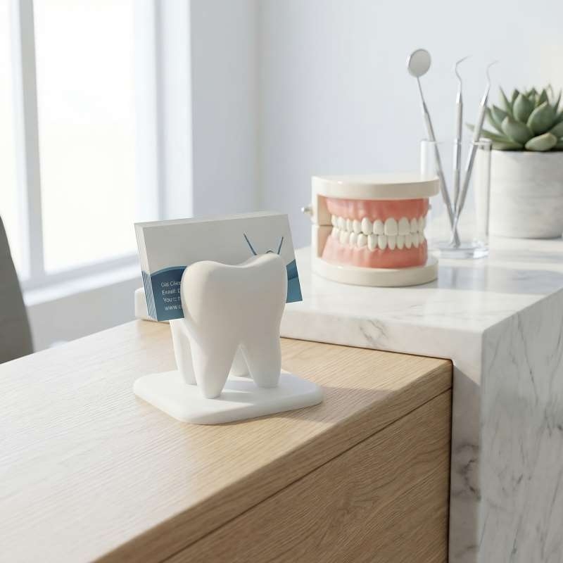 3D Printing Dental - 3D-geprinte tandvormige visitekaartjeshouder Tandheelkundige kliniek Receptie