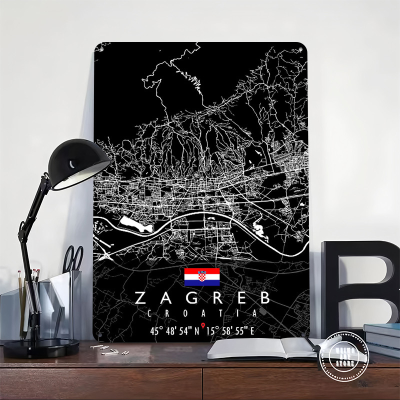 ZAGREB KAART CROATIA Poster Re - 3D Printing Zagreb recensie en prijs