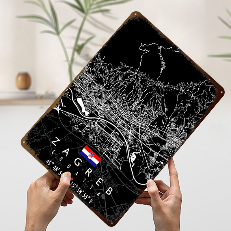ZAGREB KAART CROATIA Poster Re - 3D Printing Zagreb recensie en prijs