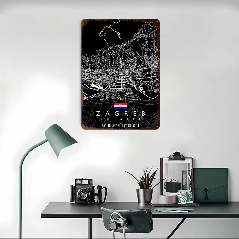 ZAGREB KAART CROATIA Poster Re - 3D Printing Zagreb recensie en prijs