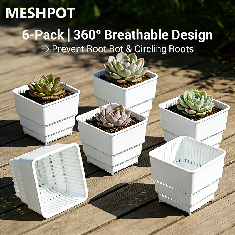 MESHPOT vierkante potten van 6 - 3D Printing Pot recensie en prijs