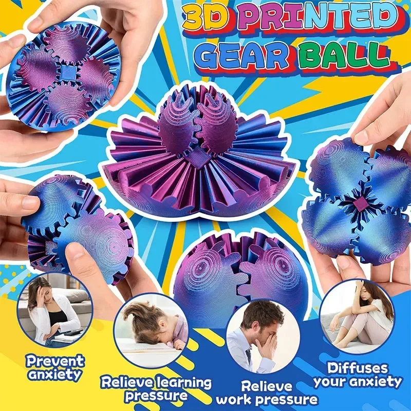 3D-geprinte uitrustingsbal Spi - 3D Printing Gears recensie en prijs