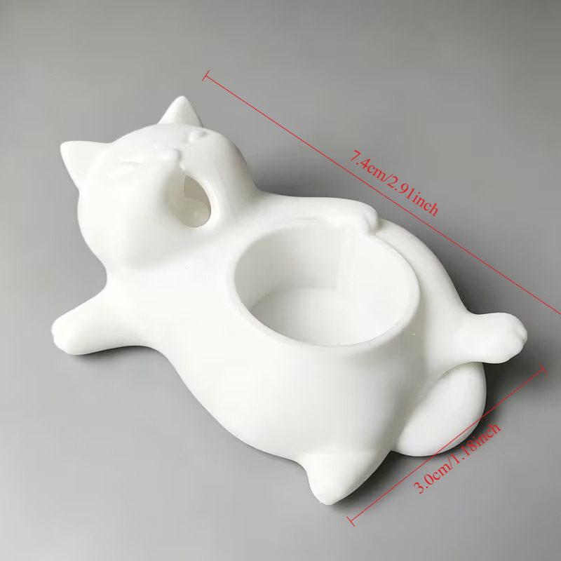 Schattige witte kat die giekt, - 3D Printing Pot recensie en prijs